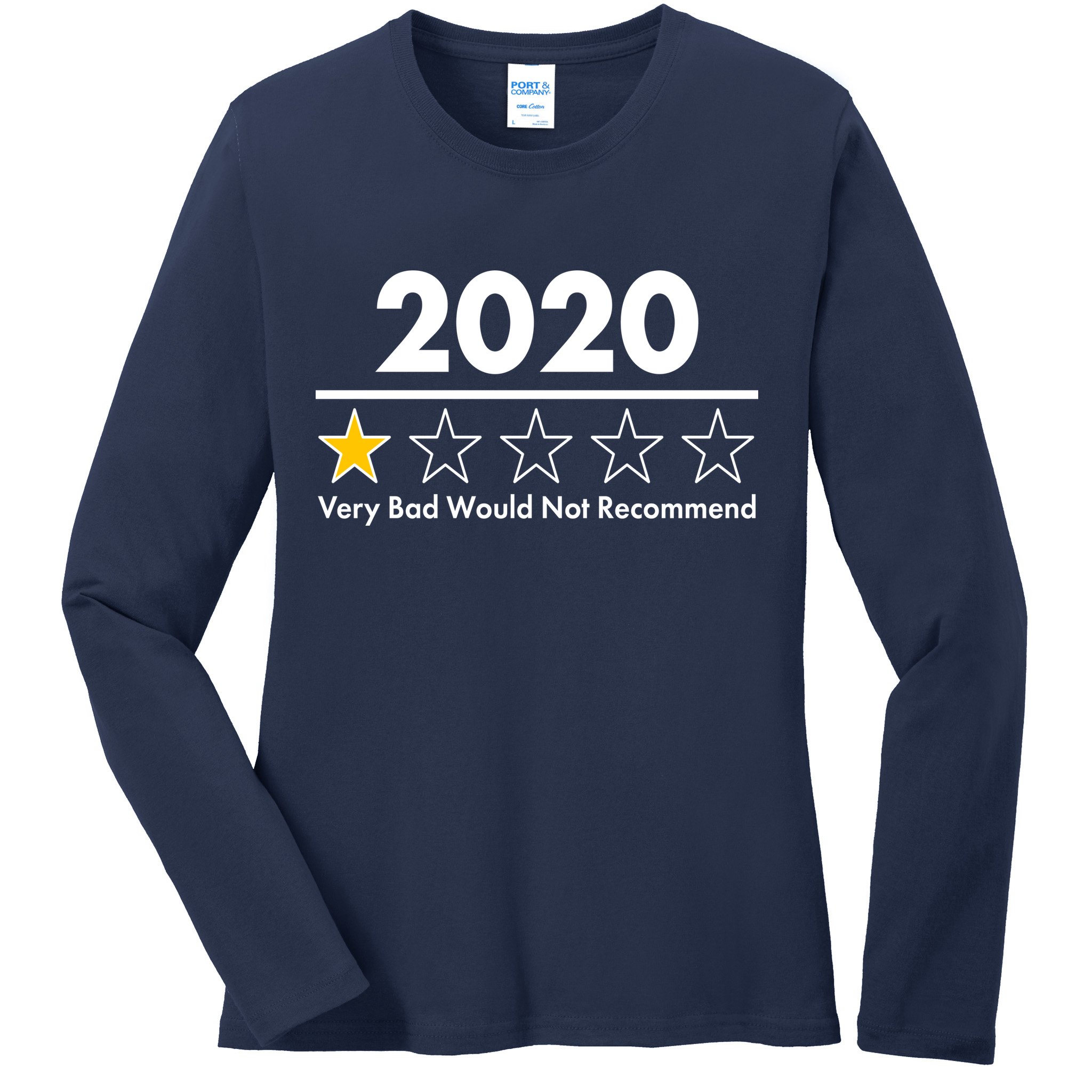 2020 Sucks One Star Rating Very Bad Ladies Long Sleeve Shirt