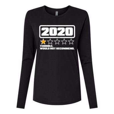 2020 Terrible Would Not Recommend One Star Rating Womens Cotton Relaxed Long Sleeve T-Shirt