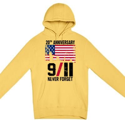 20th Anniversary Never Forget 9/11 September 11th Premium Pullover Hoodie