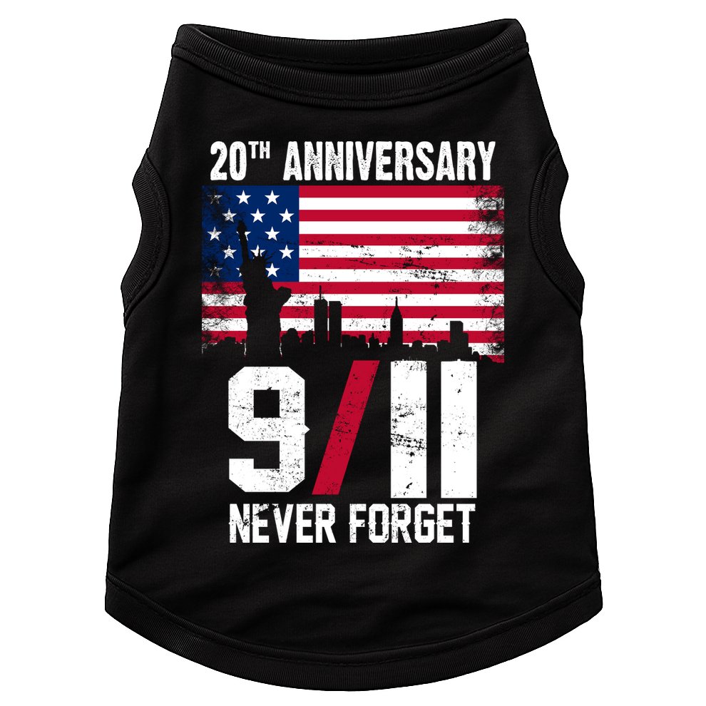 20th Anniversary Never Forget 9/11 September 11th Doggie Tank