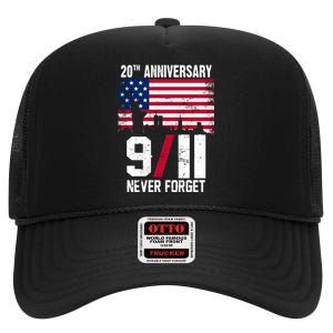 20th Anniversary Never Forget 9/11 September 11th High Crown Mesh Back Trucker Hat