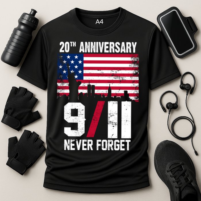 20th Anniversary Never Forget 9/11 September 11th Cooling Performance Crew T-Shirt