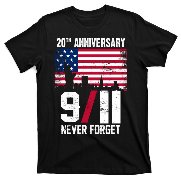 20th Anniversary Never Forget 9/11 September 11th T-Shirt