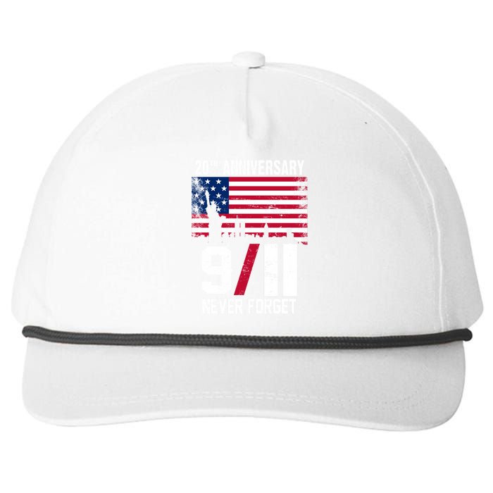 20th Anniversary Never Forget 9/11 September 11th Snapback Five-Panel Rope Hat