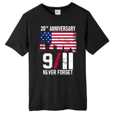 20th Anniversary Never Forget 9/11 September 11th Tall Fusion ChromaSoft Performance T-Shirt