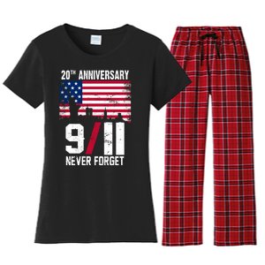 20th Anniversary Never Forget 9/11 September 11th Women's Flannel Pajama Set