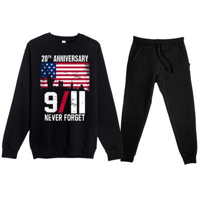 20th Anniversary Never Forget 9/11 September 11th Premium Crewneck Sweatsuit Set