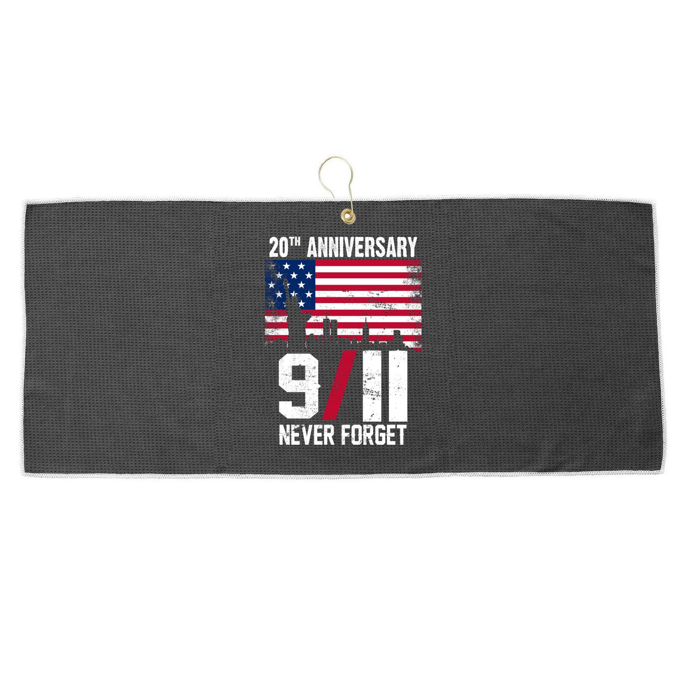 20th Anniversary Never Forget 9/11 September 11th Large Microfiber Waffle Golf Towel