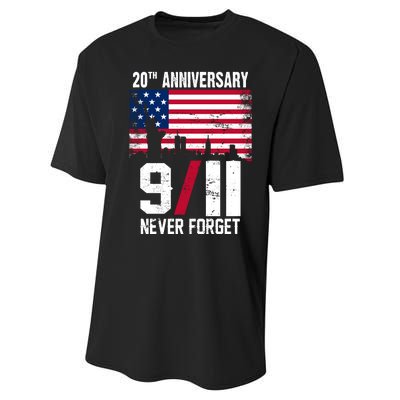 20th Anniversary Never Forget 9/11 September 11th Performance Sprint T-Shirt