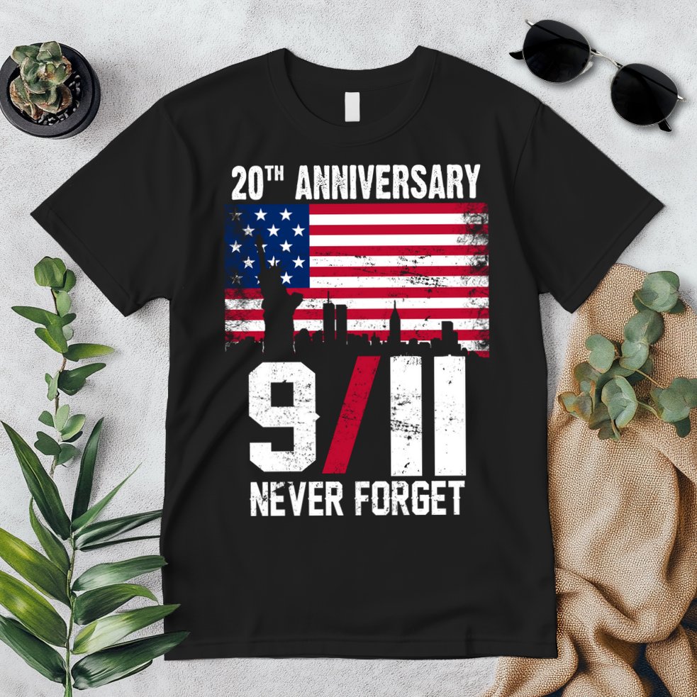 20th Anniversary Never Forget 9/11 September 11th Premium T-Shirt