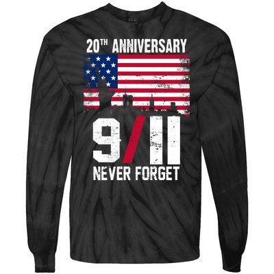 20th Anniversary Never Forget 9/11 September 11th Tie-Dye Long Sleeve Shirt