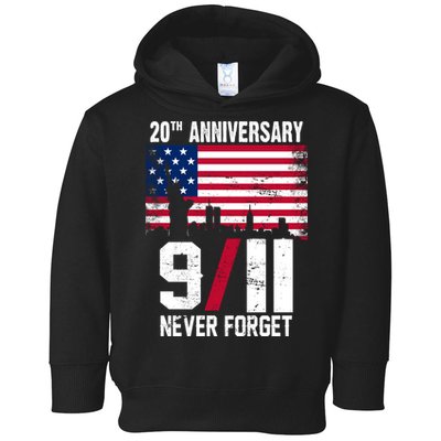 20th Anniversary Never Forget 9/11 September 11th Toddler Hoodie