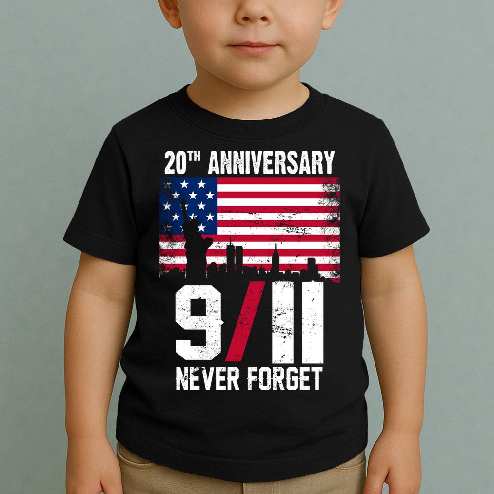 20th Anniversary Never Forget 9/11 September 11th Toddler T-Shirt