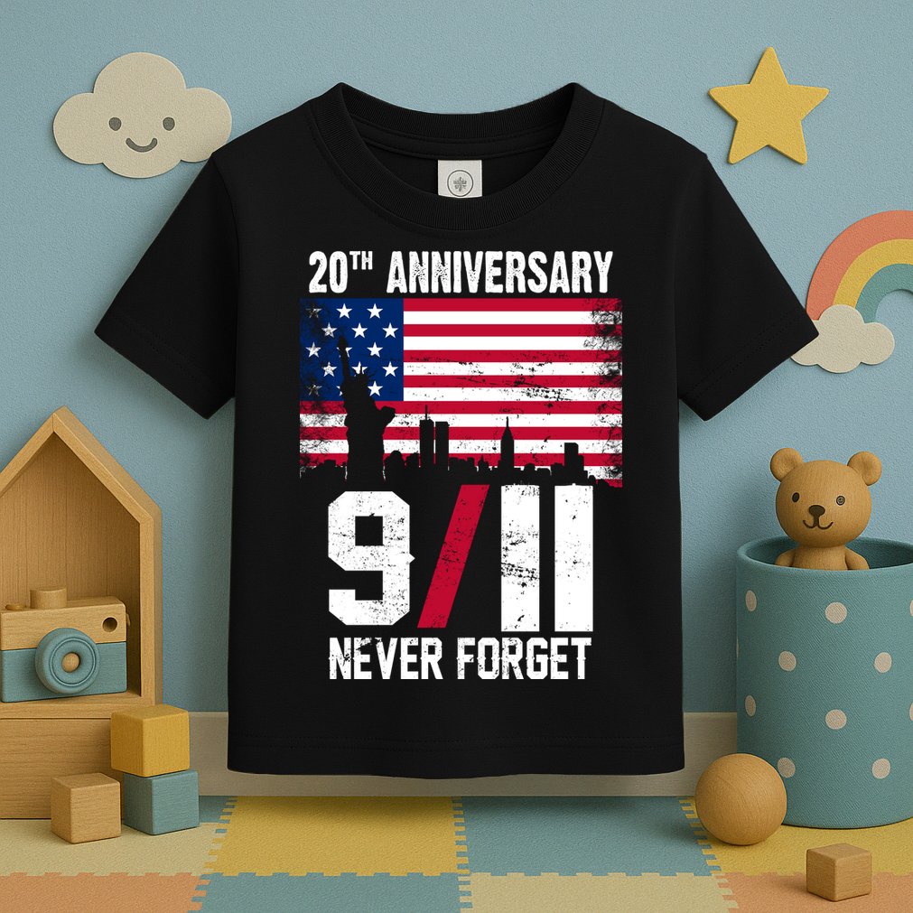 20th Anniversary Never Forget 9/11 September 11th Toddler T-Shirt