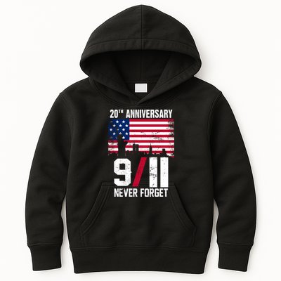 20th Anniversary Never Forget 9/11 September 11th Kids Hoodie