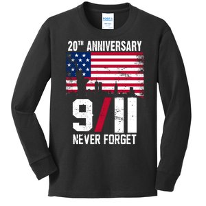 20th Anniversary Never Forget 9/11 September 11th Kids Long Sleeve Shirt