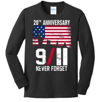 20th Anniversary Never Forget 9/11 September 11th Kids Long Sleeve Shirt