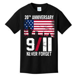 20th Anniversary Never Forget 9/11 September 11th Kids T-Shirt