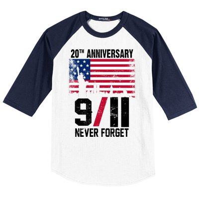 20th Anniversary Never Forget 9/11 September 11th Baseball Sleeve Shirt