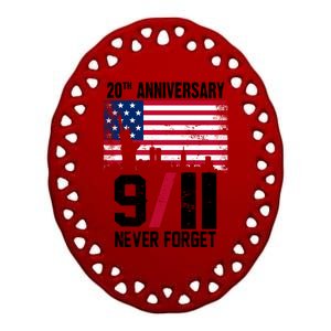 20th Anniversary Never Forget 9/11 September 11th Ceramic Oval Ornament