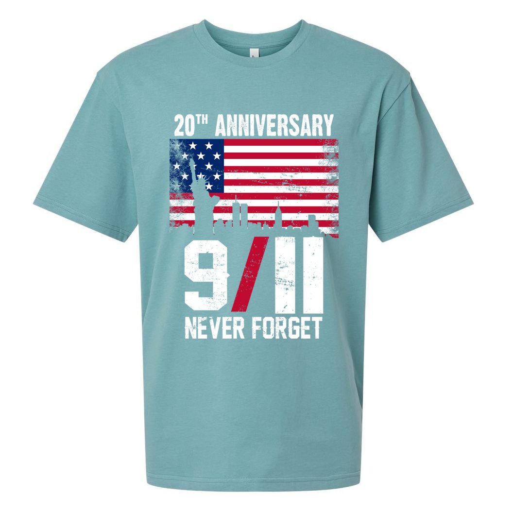 20th Anniversary Never Forget 9/11 September 11th Sueded Cloud Jersey T-Shirt