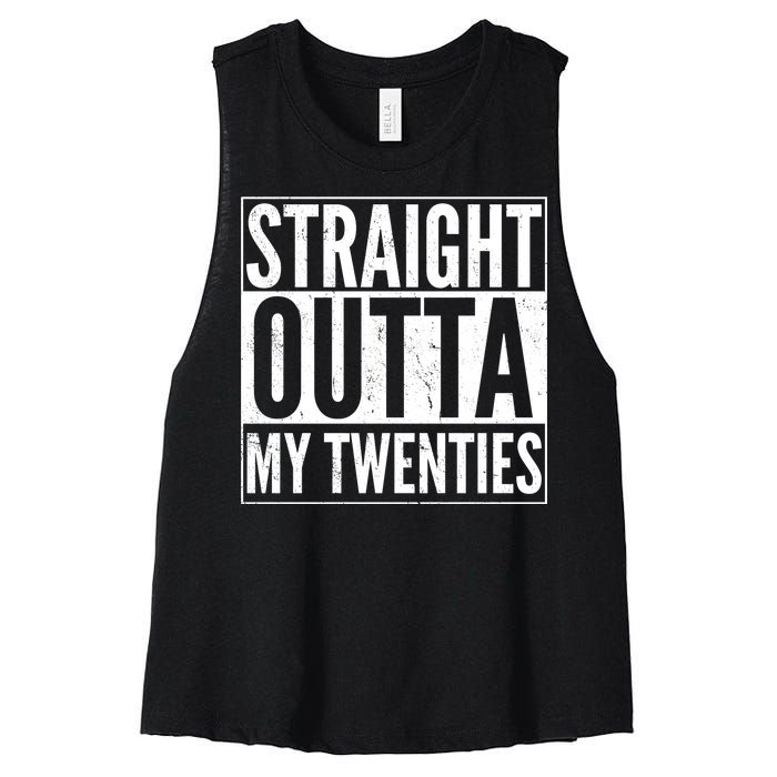 20th Birthday - Straight Outta My Twenties Women's Racerback Cropped Tank