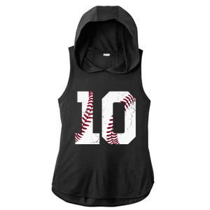 2013 10th Birthday Baseball Kids Ten 10 Tenth Gift Ladies PosiCharge Tri-Blend Wicking Draft Hoodie Tank