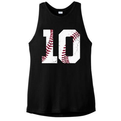 2013 10th Birthday Baseball Kids Ten 10 Tenth Gift Ladies PosiCharge Tri-Blend Wicking Tank