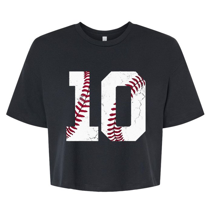 2013 10th Birthday Baseball Kids Ten 10 Tenth Gift Bella+Canvas Jersey Crop Tee