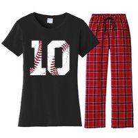 2013 10th Birthday Baseball Kids Ten 10 Tenth Gift Women's Flannel Pajama Set