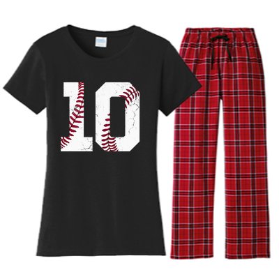 2013 10th Birthday Baseball Kids Ten 10 Tenth Gift Women's Flannel Pajama Set