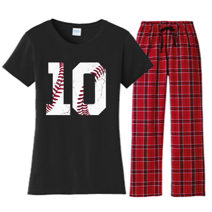 2013 10th Birthday Baseball Kids Ten 10 Tenth Gift Women's Flannel Pajama Set