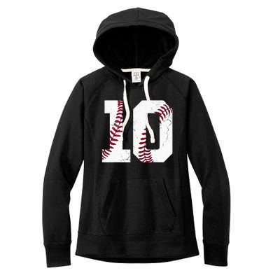 2013 10th Birthday Baseball Kids Ten 10 Tenth Gift Women's Fleece Hoodie