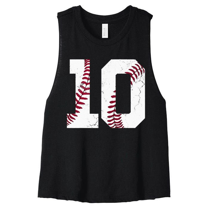 2013 10th Birthday Baseball Kids Ten 10 Tenth Gift Women's Racerback Cropped Tank