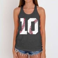 2013 10th Birthday Baseball Kids Ten 10 Tenth Gift Women's Knotted Racerback Tank