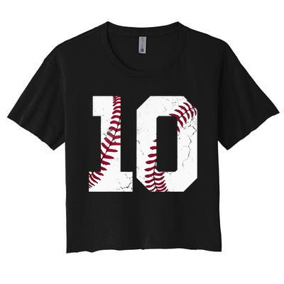 2013 10th Birthday Baseball Kids Ten 10 Tenth Gift Women's Crop Top Tee