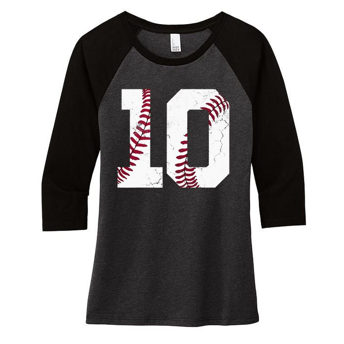 2013 10th Birthday Baseball Kids Ten 10 Tenth Gift Women's Tri-Blend 3/4-Sleeve Raglan Shirt