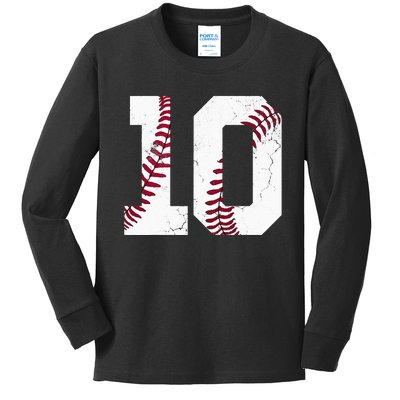 2013 10th Birthday Baseball Kids Ten 10 Tenth Gift Kids Long Sleeve Shirt