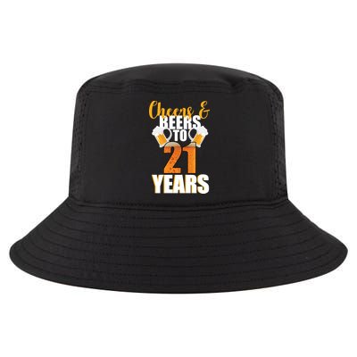 21st Birthday Cheers & Beers To 21 Years Cool Comfort Performance Bucket Hat