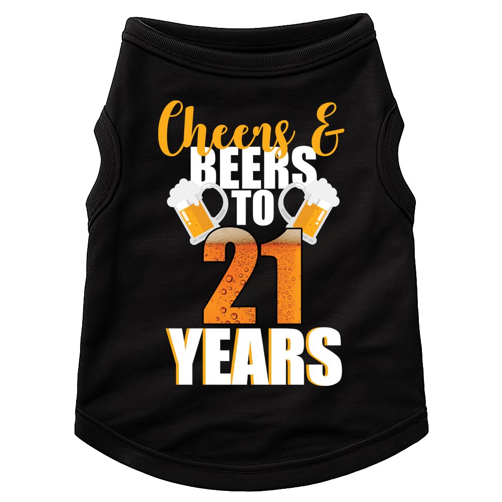 21st Birthday Cheers & Beers To 21 Years Doggie Tank