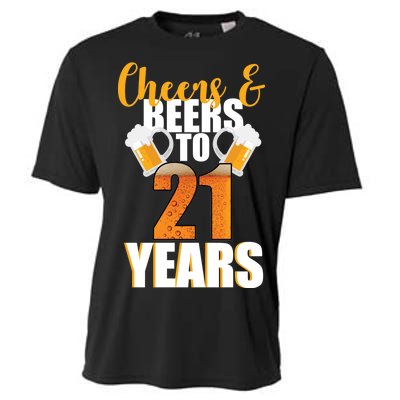 21st Birthday Cheers & Beers To 21 Years Cooling Performance Crew T-Shirt