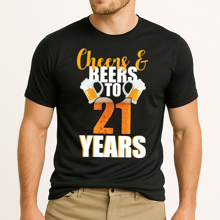 21st Birthday Cheers & Beers To 21 Years Cooling Performance Crew T-Shirt