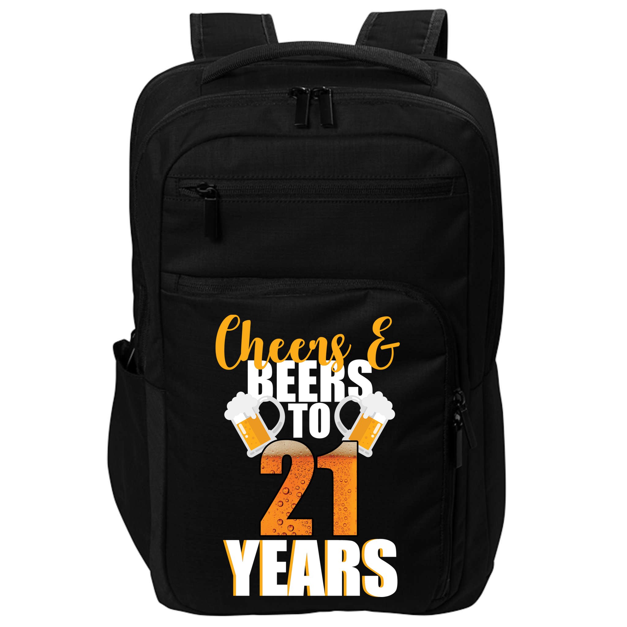 21st Birthday Cheers & Beers To 21 Years Impact Tech Backpack