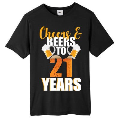 21st Birthday Cheers & Beers To 21 Years Tall Fusion ChromaSoft Performance T-Shirt