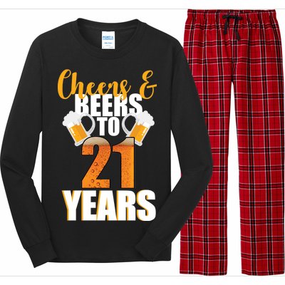 21st Birthday Cheers & Beers To 21 Years Long Sleeve Pajama Set