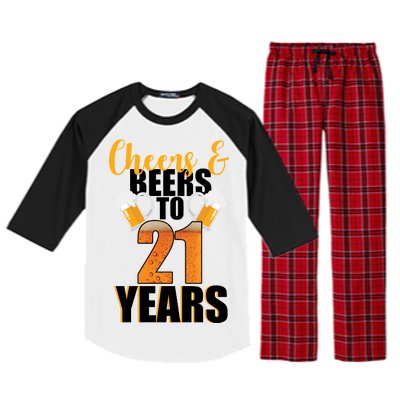 21st Birthday Cheers & Beers To 21 Years Raglan Sleeve Pajama Set