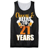 21st Birthday Cheers & Beers To 21 Years Mesh Reversible Basketball Jersey Tank