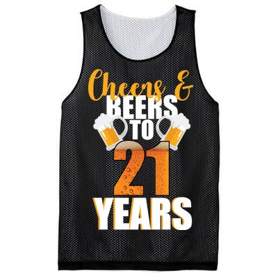 21st Birthday Cheers & Beers To 21 Years Mesh Reversible Basketball Jersey Tank