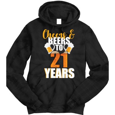 21st Birthday Cheers & Beers To 21 Years Tie Dye Hoodie