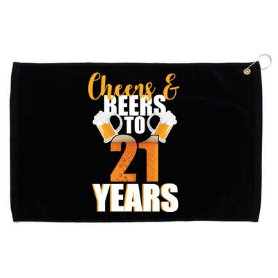 21st Birthday Cheers & Beers To 21 Years Grommeted Golf Towel